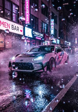 Neon Rain Splash
