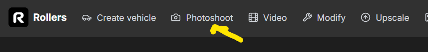 Step 1 – Open the Photoshoot Page (Web)