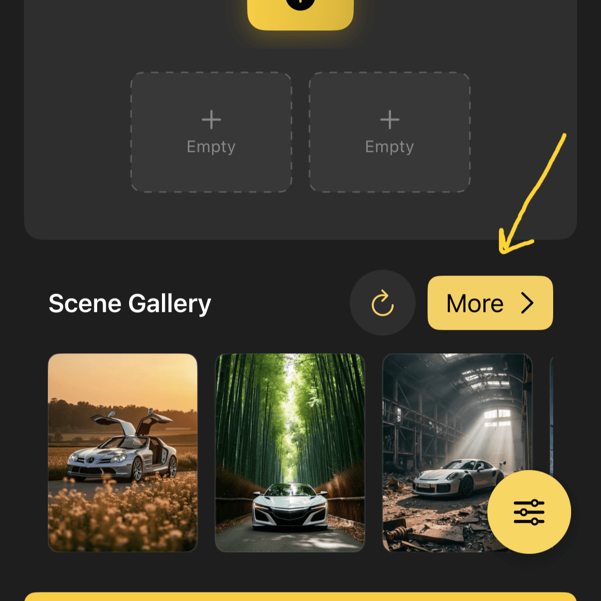 Step 2 – Open the Scene Gallery (iOS)