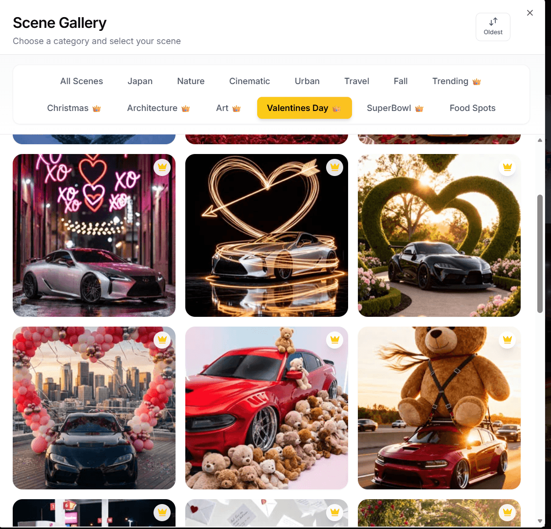Step 4 – Select Your V-Day Scene (Web)