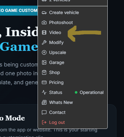 Step 1 – Open Video Mode (Web)