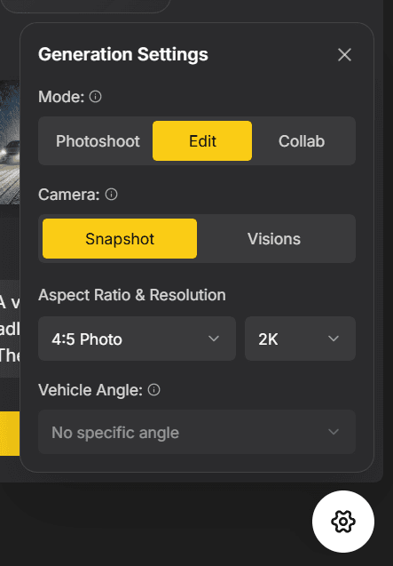Step 4 – Set the Mode, Camera and Resolution